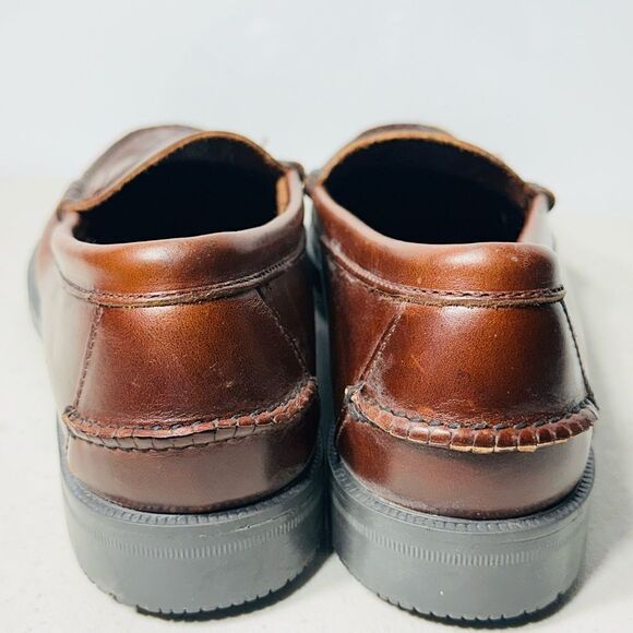 Sebago Men’s Moc Toe Rubber Sole Brown Leather Penny Loafers Size 9,5 - Picture 6 of 8